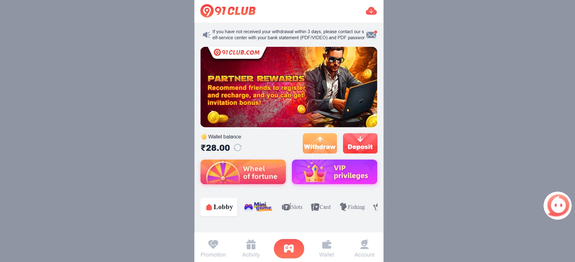 91 Club app overview